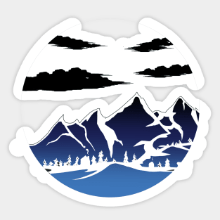 Dark Mountain Range Sticker